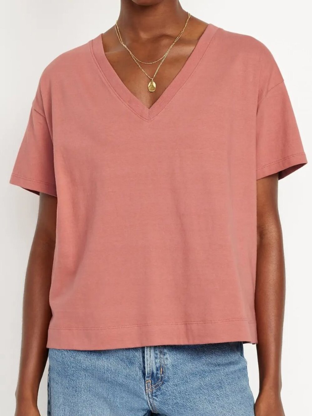 Vintage V-Neck T-Shirt Terracotta